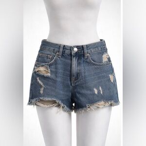 rag & bone Winnie Cut Off Distressed Denim Shorts Size 26 NWT